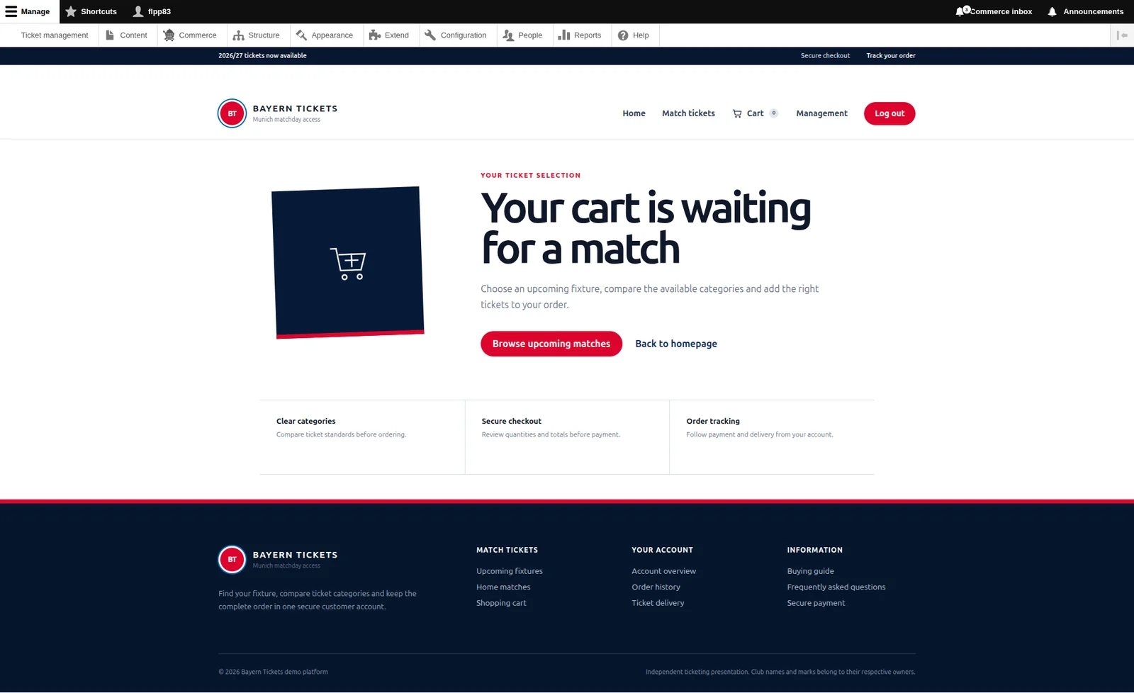 Bayern Tickets — Koszyk