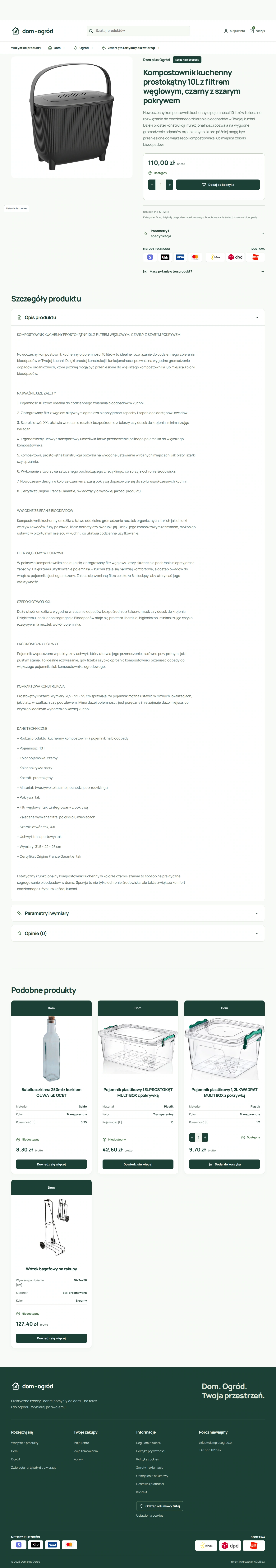 Dom + Ogród — Karta produktu i parametry