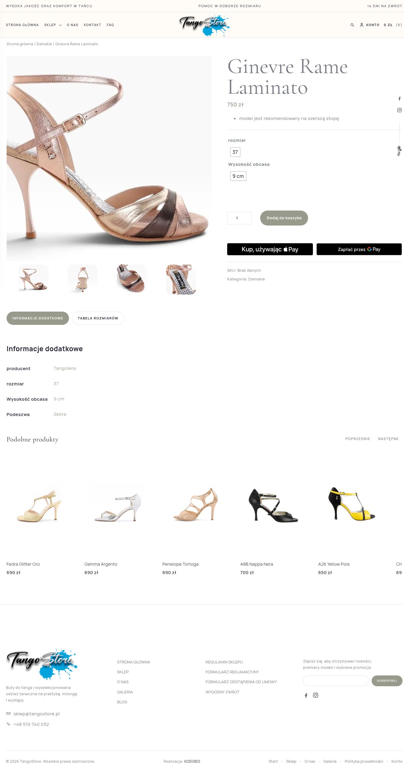 TangoStore — Karta produktu i wybór wariantu