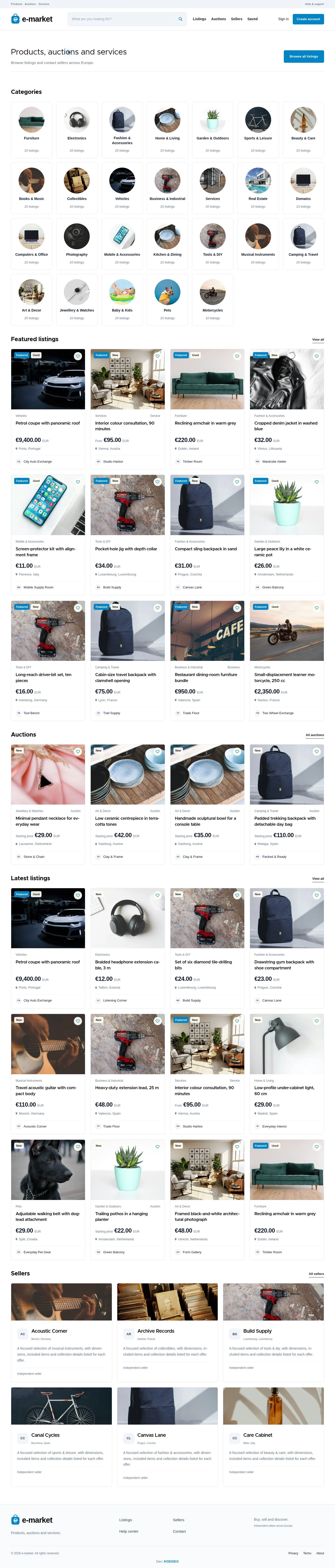e-market — podgląd projektu
