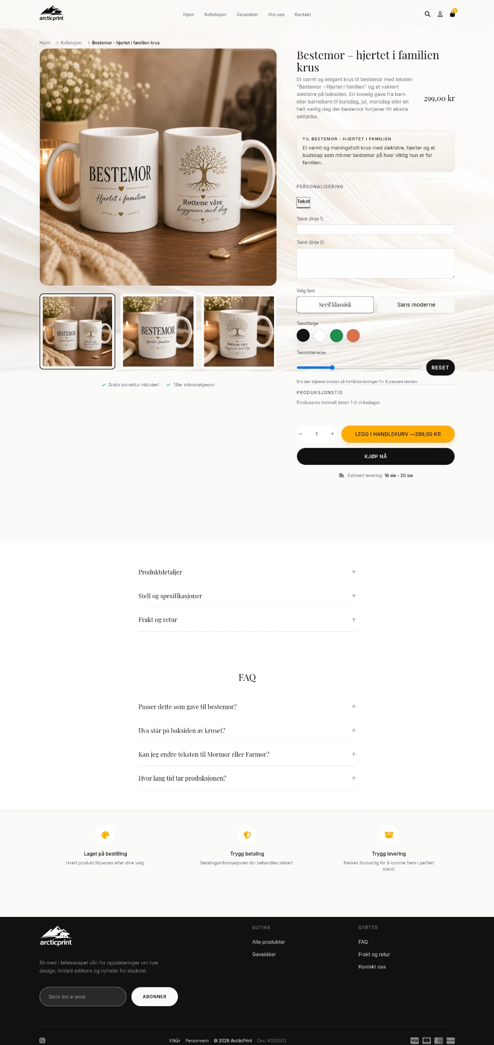ArcticPrint — konfigurator kubka — podgląd projektu
